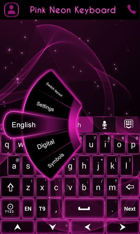 「GO Keyboard Pink Neon Theme」のスクリーンショット 3枚目
