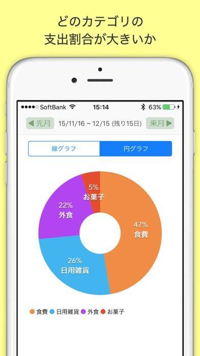「袋分家計簿 : 簡単人気の家計簿アプリ」のスクリーンショット 2枚目