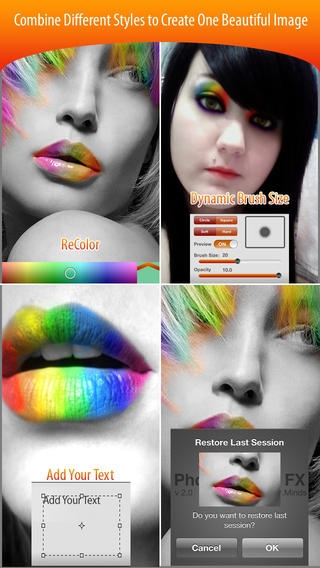 「Photo Splash FX - editor with multiple color stroke to splash, colorize, recolor and share on instagram, Facebook & dropbox」のスクリーンショット 3枚目