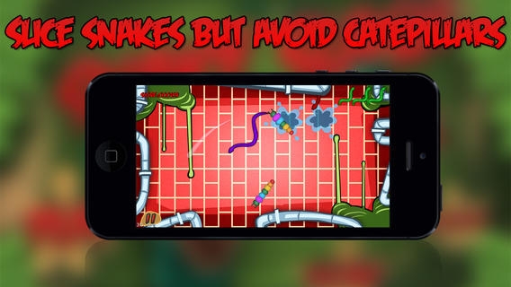 「スネークスラッシュ 自由に: 蛇を切るがキャタピラや、テントウムシを避けるアドベンチャーゲーム」のスクリーンショット 3枚目