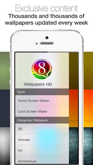 「Free Wallpapers HD for iOS 8 & iOS 7 :: Custom your themes with hd wallpapers for iPhone, iPod touch and iPad」のスクリーンショット 3枚目