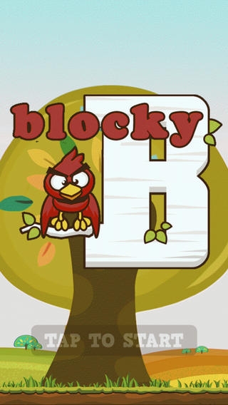 「Blocky Bird Free - ピクセルの鳥」のスクリーンショット 1枚目