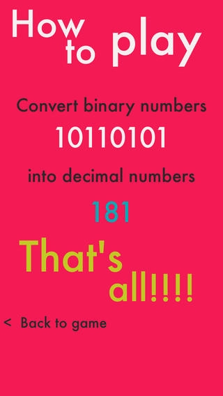 「Binary  - 2進数から10進数に変換！エンジニアなら、30点は取れて当たり前 -」のスクリーンショット 2枚目