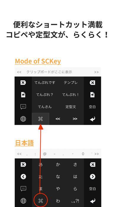 「SCKey - テンプレ/スニペット/コピペ可能なキーボード」のスクリーンショット 1枚目