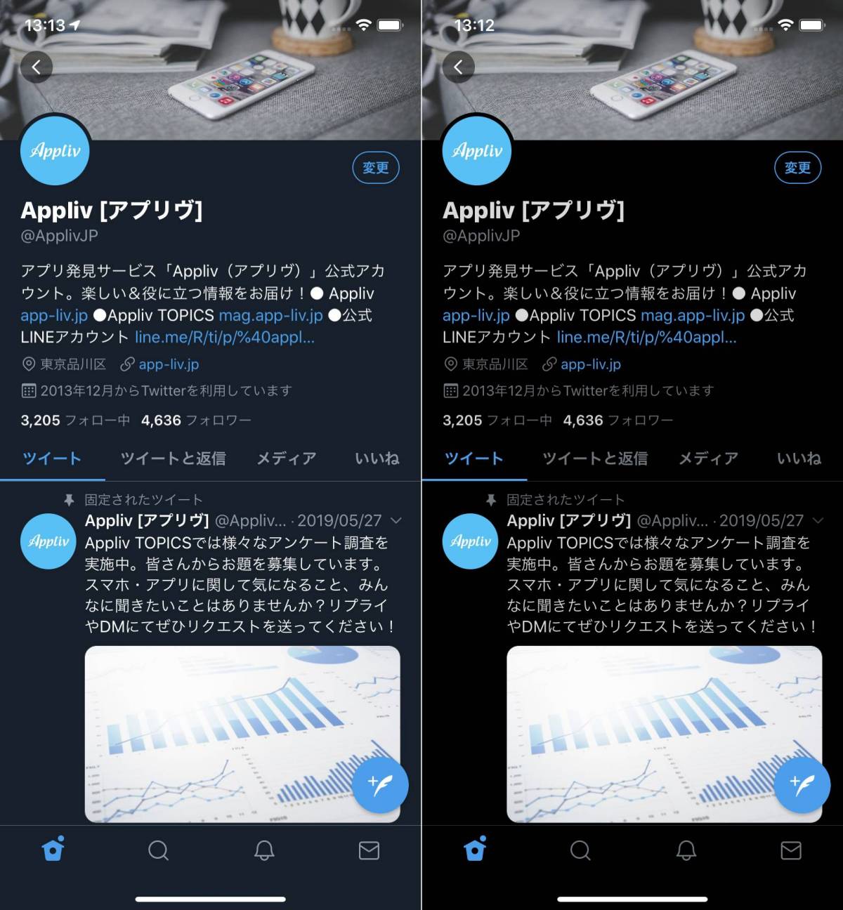 Twitter ダークモードの設定方法 Iphone Android Pc Appliv Topics