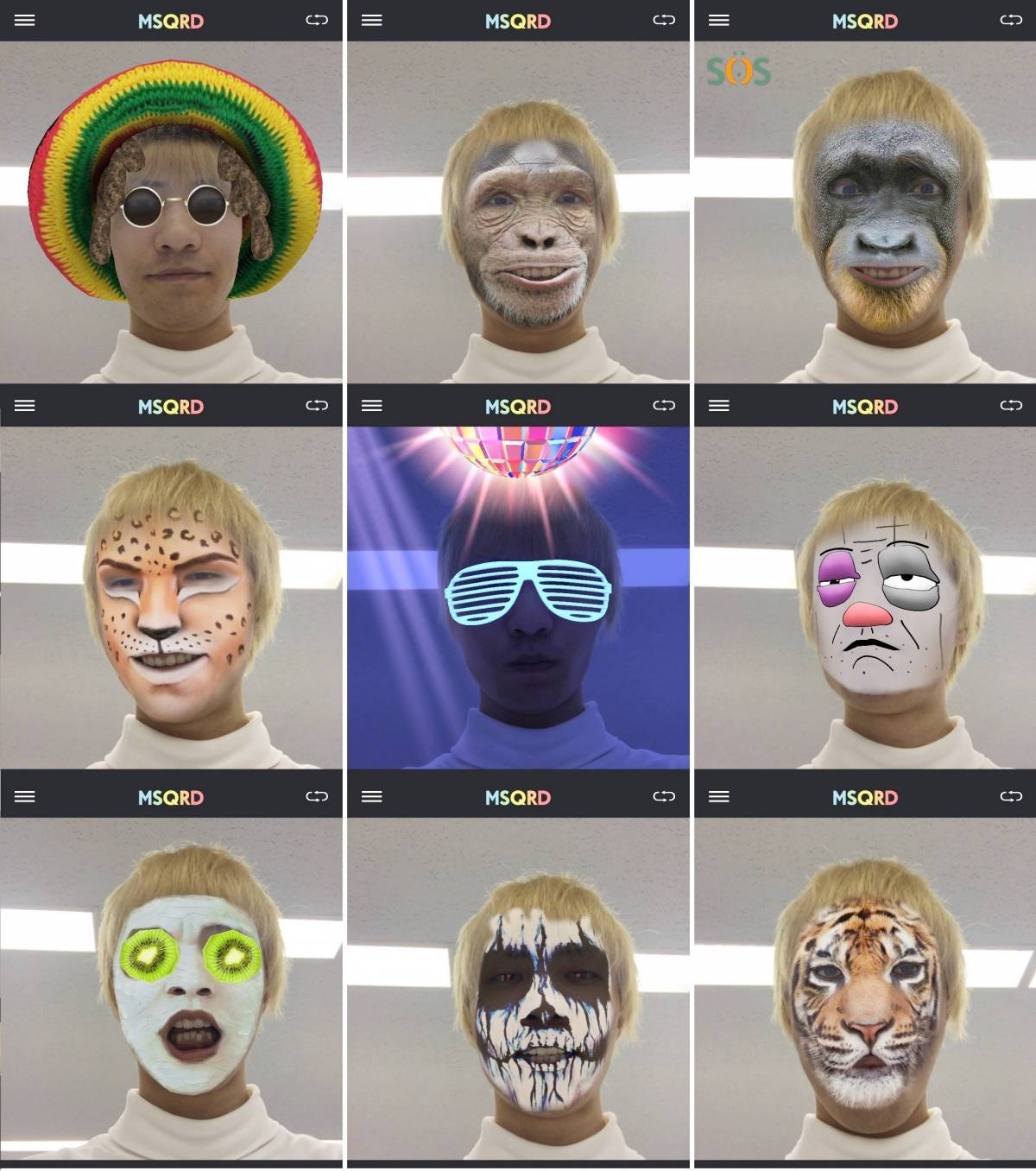 顔をかざすだけで面白い姿に 変身アプリ Msqrd の変顔集の画像 4枚目 Appliv Topics