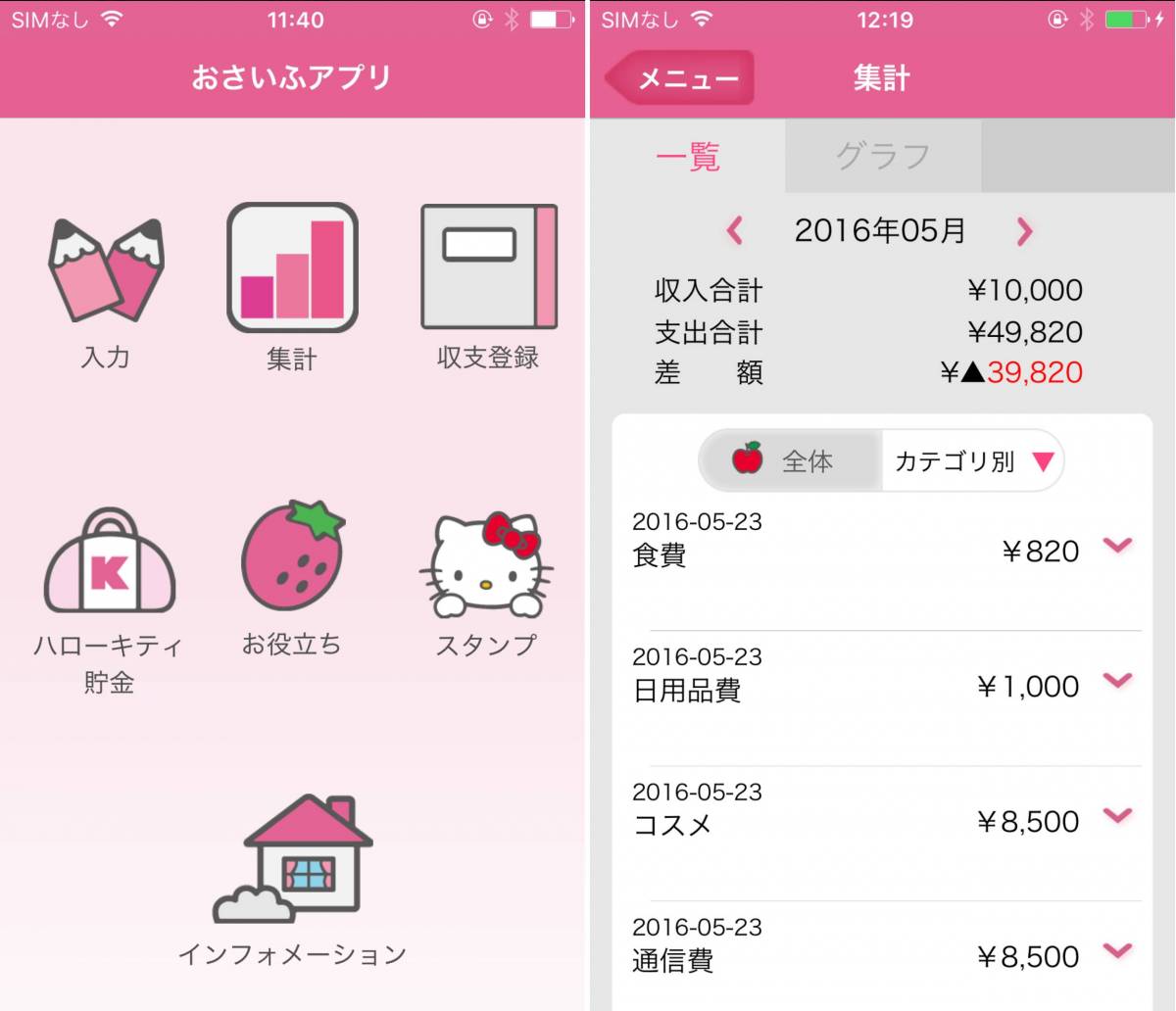 キティも スージー ズーも 可愛いキャラクター家計簿アプリ4選 Appliv Topics