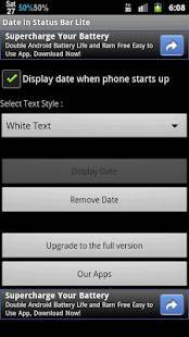 Androidアプリ「ステータスバーの日付」のスクリーンショット 2枚目