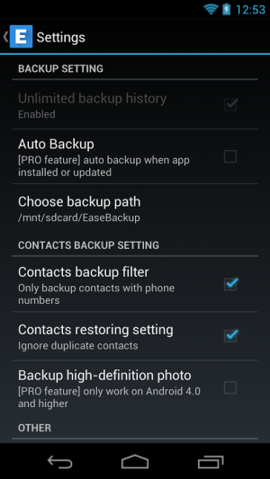 Androidアプリ「Ease Backup」のスクリーンショット 3枚目