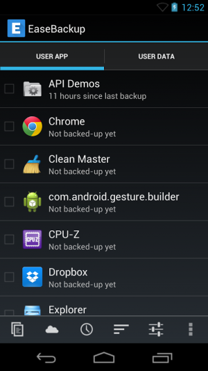 Androidアプリ「Ease Backup」のスクリーンショット 1枚目