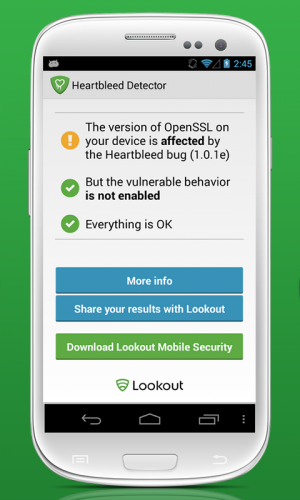 Androidアプリ「Heartbleed セキュリティー スキャナー  フリー」のスクリーンショット 2枚目