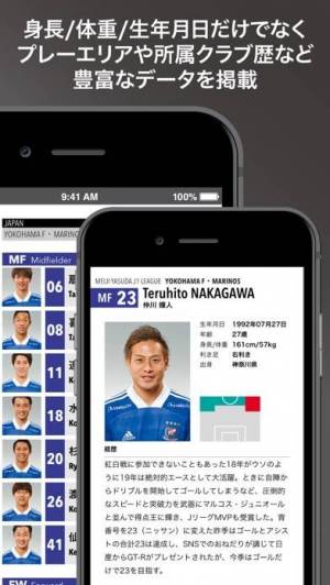 21年 おすすめのプロサッカー選手情報 選手名鑑 アプリはこれ アプリランキングtop3 Iphone Androidアプリ Appliv