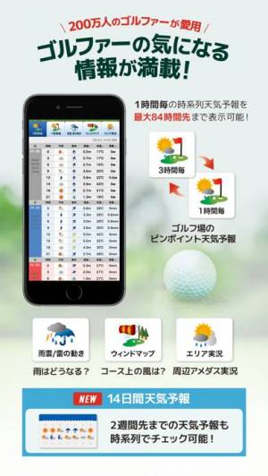 iPhone、iPadアプリ「ゴル天 - 全国ゴルフ場天気予報」のスクリーンショット 2枚目
