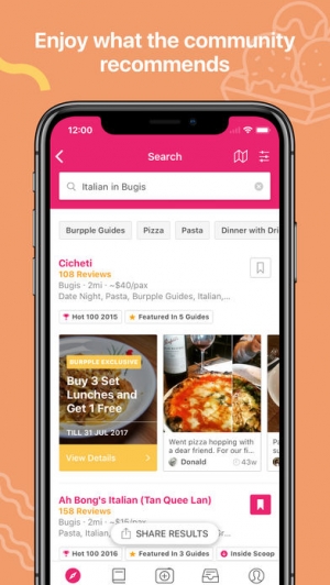 iPhone、iPadアプリ「Burpple - Find Good Food」のスクリーンショット 2枚目