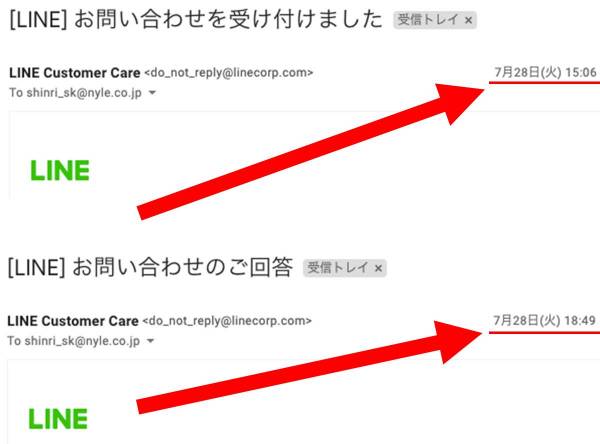 LINEカスタマーサポートの回答時間