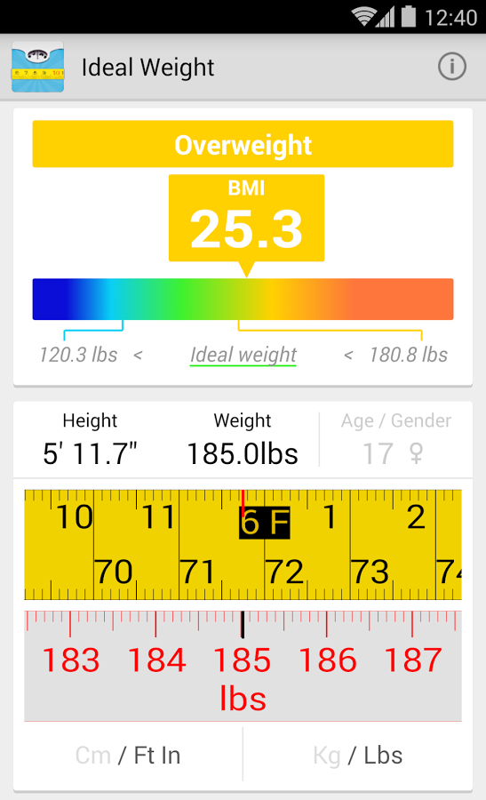 「理想体重（BMI）」のスクリーンショット 2枚目