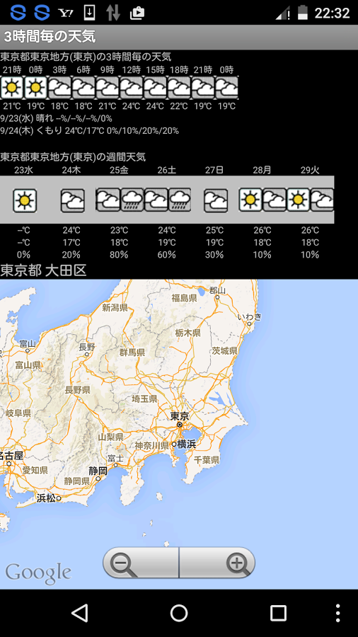 「3時間毎の天気 Weather Furata Map」のスクリーンショット 3枚目