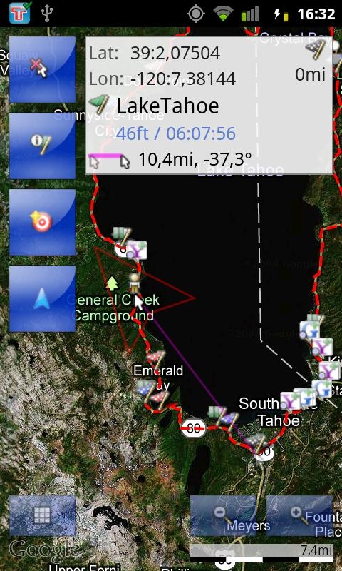 「Tracky GPSナビゲーション+コンパス」のスクリーンショット 1枚目