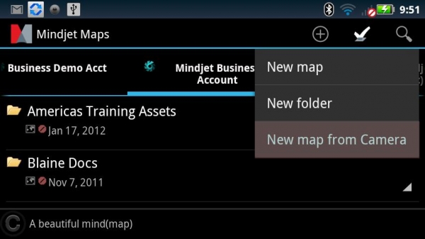 「Mindjet for Android」のスクリーンショット 1枚目
