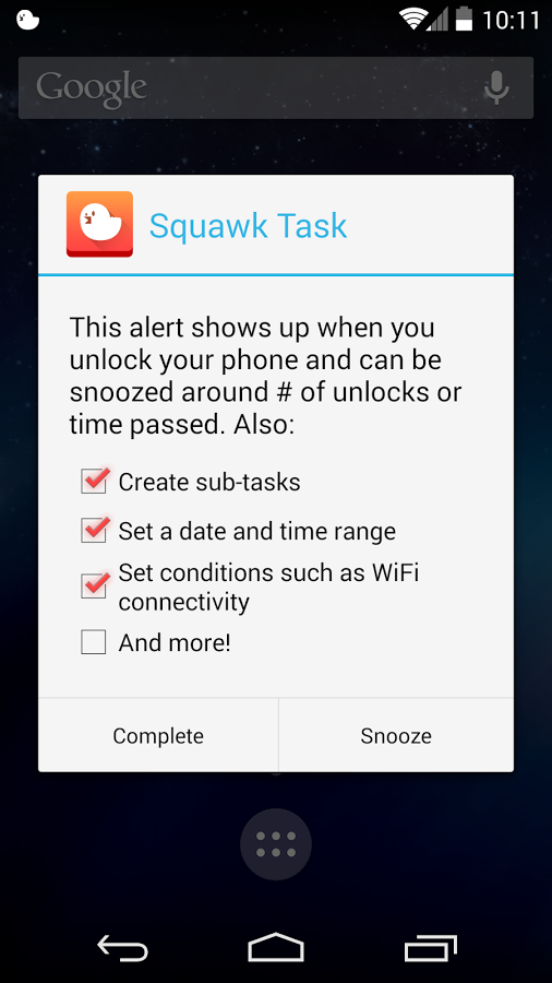 「Squawk: Reminders on Unlock」のスクリーンショット 2枚目