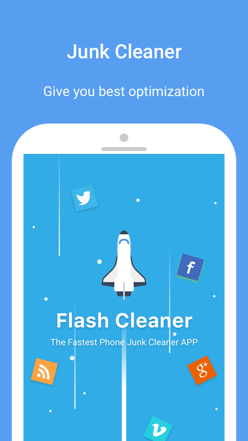 「Flash Cleaner-Booster,Junk Cleaner & Battery Saver」のスクリーンショット 1枚目