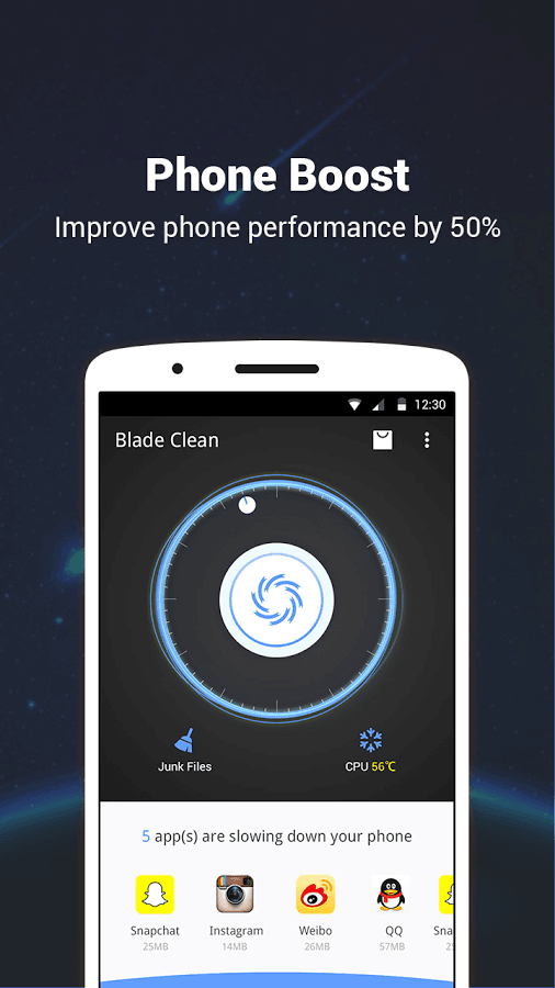 「Blade Clean - boost, clean & app lock」のスクリーンショット 1枚目