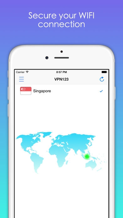 「VPN123-Free VPN,無料,国際的なブラウジング,保護,for iPhone&iPad」のスクリーンショット 2枚目