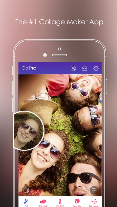 「GoPic - Collage Maker & Photo Editor & Nice Camera & Photo Layout for Instagram,Facebook and Snapchat」のスクリーンショット 1枚目