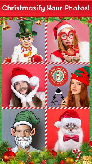 「メリー クリスマス フォト カード メーカー - サンタ ミーム 作成者 クリスマスの写真」のスクリーンショット 1枚目
