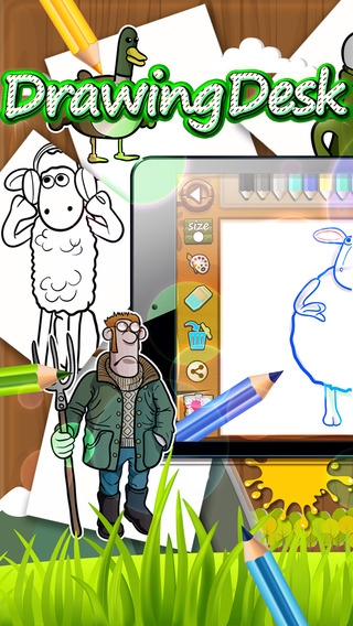 「Drawing Desk Draw and Paint Coloring Book - "Shaun The Sheep edition"」のスクリーンショット 1枚目