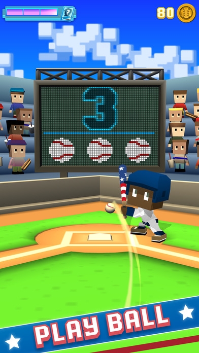 「Blocky Baseball - エンドレスバッティングゲーム」のスクリーンショット 1枚目