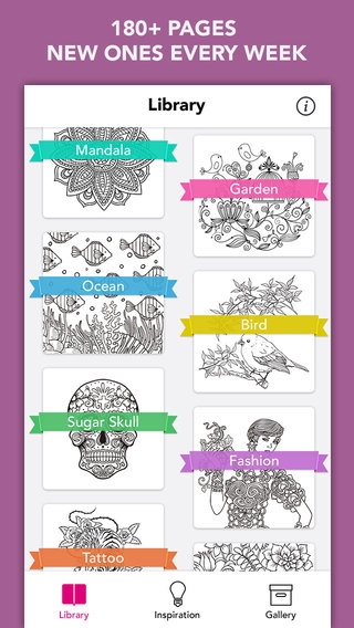 「Colory: Adult Coloring Book for Free」のスクリーンショット 2枚目