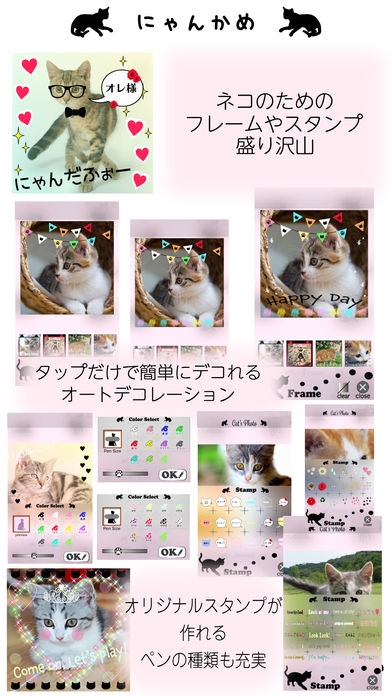 「にゃんかめ 高画質マナー(無音)カメラ 〜猫のためのデコアプリ〜」のスクリーンショット 3枚目
