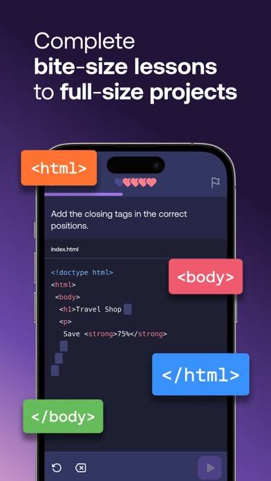 「Mimo Code プログラミング HTML, Python」のスクリーンショット 3枚目