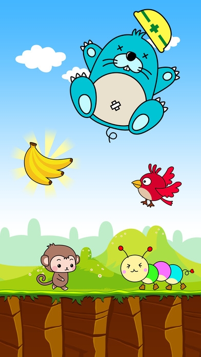 「タッチで遊ぼう！おさるランド - 子ども・赤ちゃん・幼児向けの無料ゲームアプリ」のスクリーンショット 1枚目