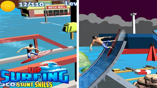 「Flip Surfing Stunt Skills -Free Surfer Diving Game」のスクリーンショット 1枚目