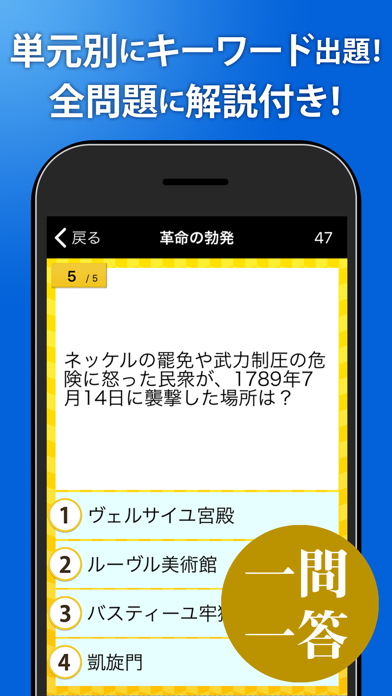 「世界史一問一答（解説付き）」のスクリーンショット 2枚目