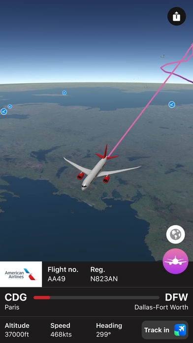 「Plane Finder 3D」のスクリーンショット 1枚目