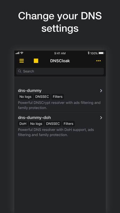 「DNSCloak • DNSCrypt DoH client」のスクリーンショット 1枚目