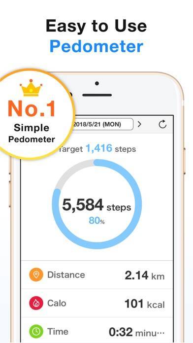 「シンプル歩数計 - 簡単な歩数計アプリ1万歩（ほすうけい）」のスクリーンショット 1枚目