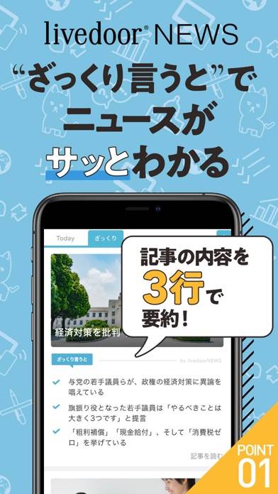 「ライブドアニュース - 要約ニュースアプリ」のスクリーンショット 1枚目