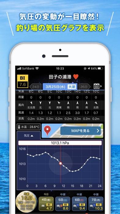 「タイドグラフBI /全国の釣り場ごとの潮見表」のスクリーンショット 3枚目