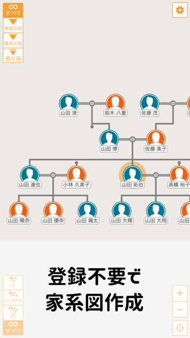 「すいすい家系図」のスクリーンショット 1枚目