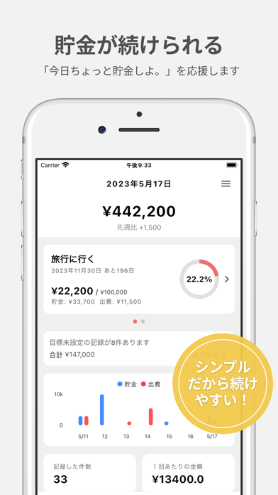 「貯金メモ 毎日使えるシンプルなアプリ」のスクリーンショット 3枚目