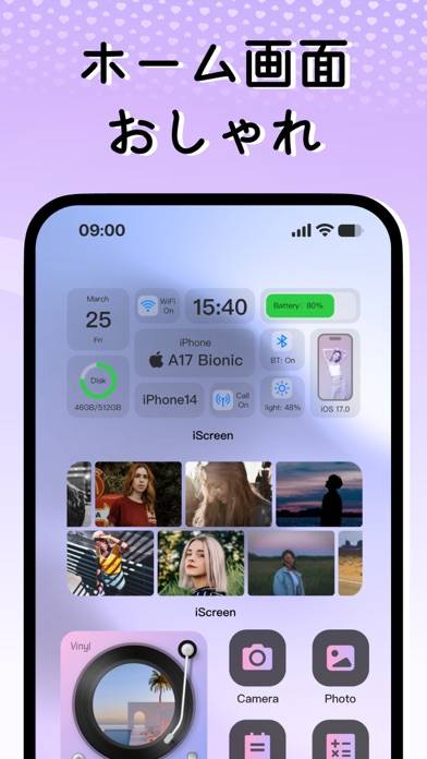 「iScreen-ホーム＆ロック画面ウィジェット美化アプリ」のスクリーンショット 2枚目