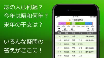 「Hinokoto 年表：西暦和暦年齢早見表」のスクリーンショット 3枚目