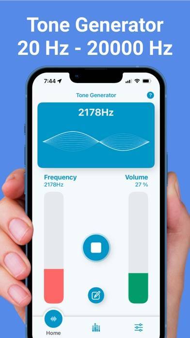 「超音波アプリ: 音 周波数 トーンジェネレーター 音感テスト」のスクリーンショット 1枚目