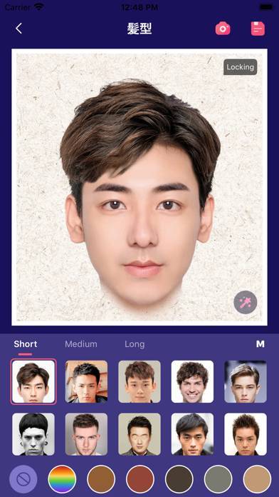 「顔加工-髪型シミュレーション・髪色変えるアプリ・髪の毛・前髪」のスクリーンショット 2枚目