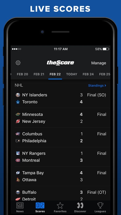 「theScore: Sports News & Scores」のスクリーンショット 2枚目