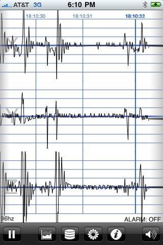 「地震計 - iSeismometer」のスクリーンショット 1枚目